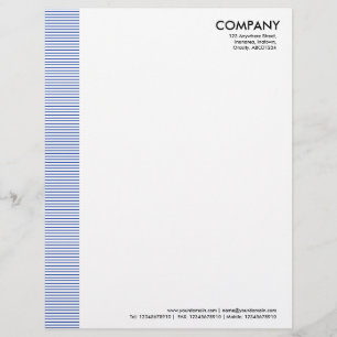 Lined Margin - Navy Blue Personalized Letterhead