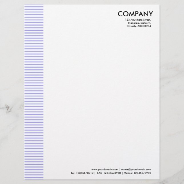 Lined Margin - Pastel Blue Personalised Letterhead (Front)