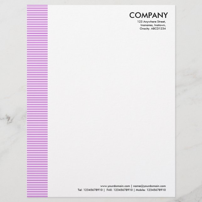 Lined Margin - Purple Customised Letterhead (Front)