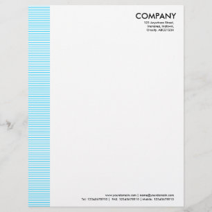 Lined Margin - Sky Blue Personalized Letterhead