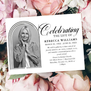 Lined Minimal Calligraphy Celebration of Life  Invitation