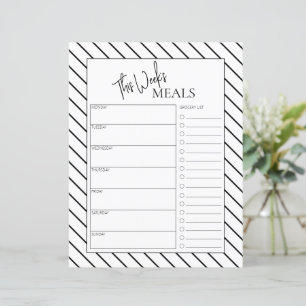 Lined Minimal Script Text Weekly Meal Planner