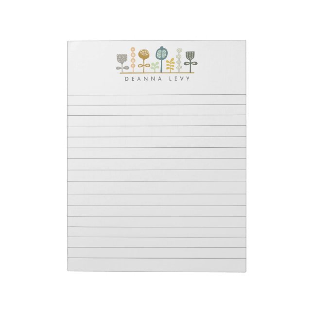 Lined Modern Art Personalised Business Notepad (Rotated)