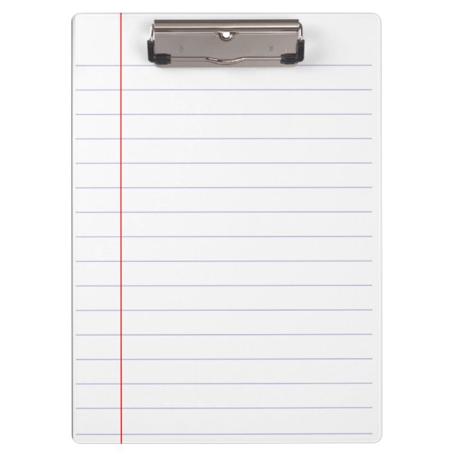 Lined Notebook Paper Clipboard (Front)