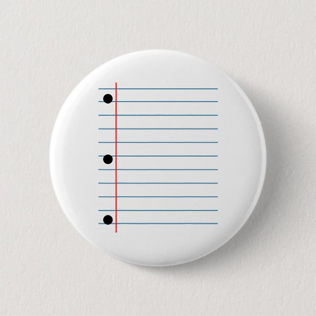 Lined Notebook Paper Group Halloween Costume  6 Cm Round Badge (Front)
