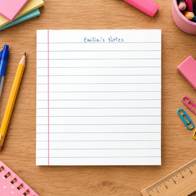 Lined Notebook Paper Handwritten Name Customisable Notepad (Creator Uploaded)