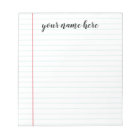 Lined Notepad Personalised