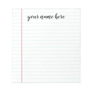Lined Notepad Personalised