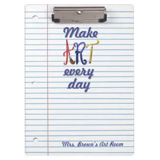 Lined paper Art teacher notepad Clipboard
