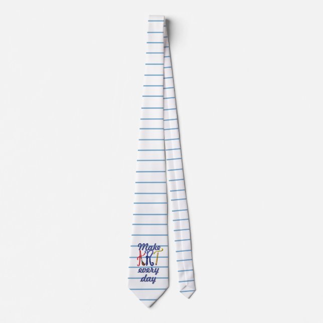 Lined paper Art teacher notepad Tie (Front)