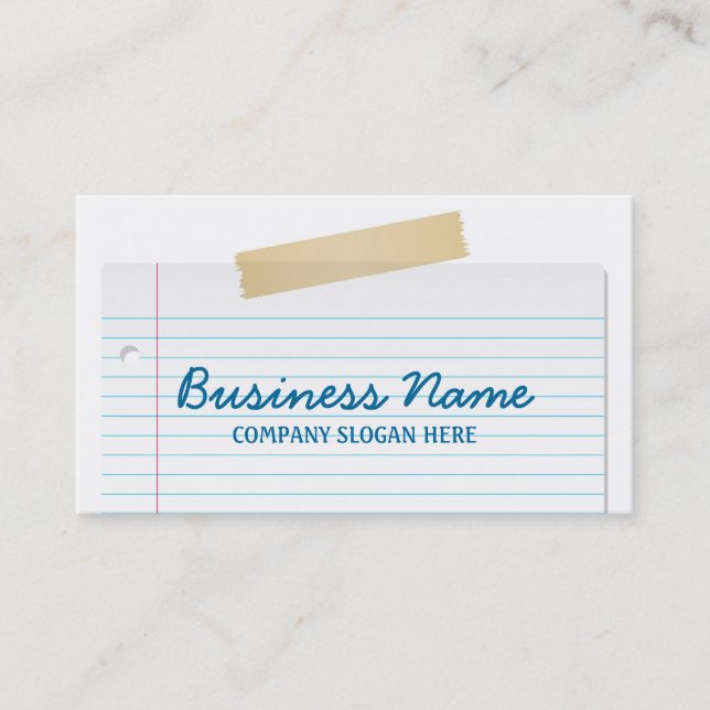 Lined Paper Business Card (Front)
