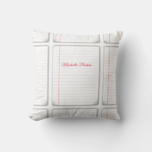 Lined Paper Professional Plain Minimalist Add Name Cushion