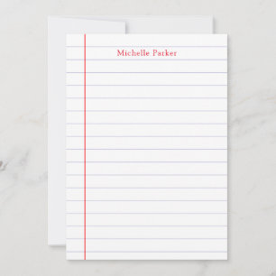Lined Paper Professional Plain Minimalist Modern Card
