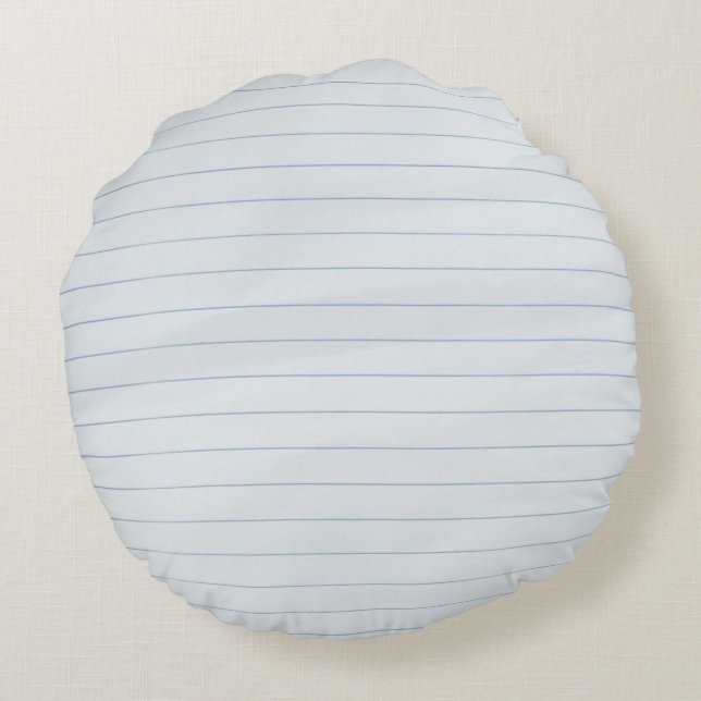 Lined Paper Round Cushion (Back)