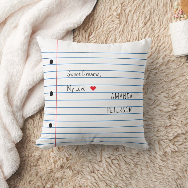 Lined Paper Sheet Custom Cushion (Blanket)
