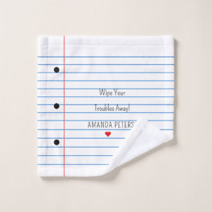 Lined Paper Sheet Unique Custom Wash Cloth