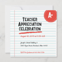 Lined Paper Teacher Appreciation Save The Date