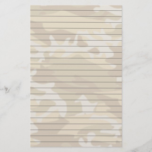 Lined Paper With Desert Camo (Front)
