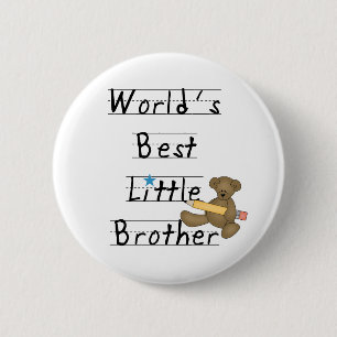 Lined Paper World's Best Little Brother 6 Cm Round Badge