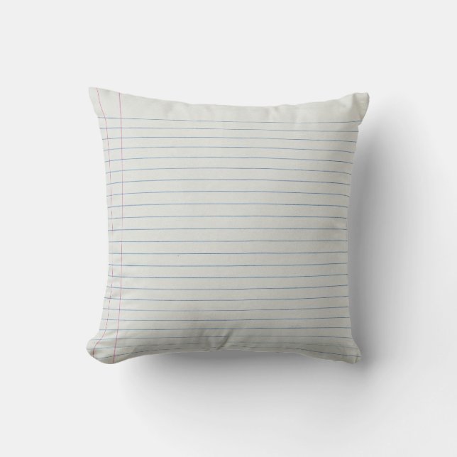Lined School Paper Background Cushion (Front)