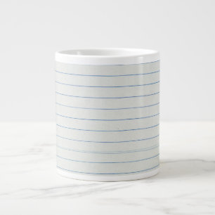 Lined School Paper Background Large Coffee Mug