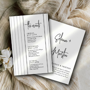 Lined Script Wedding Events Timeline