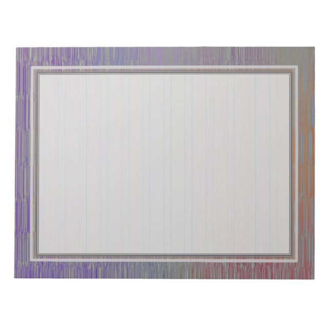 Lined Silver 8.5x11 Note Pad (Front)