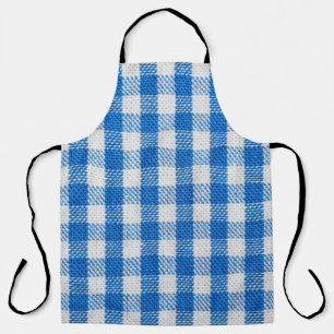 Lined white and blue dining clothes apron