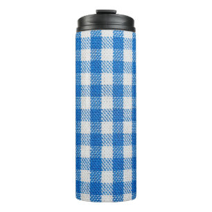 Lined white and blue dining clothes thermal tumbler