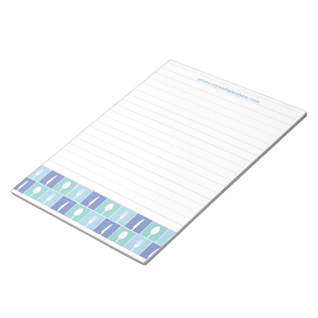 LINED WRITING Recipe Page Kitchen Personalised Pad (Angled)