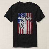 Lineman American Flag Electric Cable Lineworker
