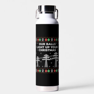 Lineman Christmas Our Balls Light Up Water Bottle