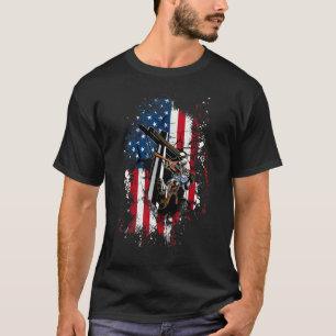 Lineman Distressed Us American Flag Patriotic 4th  T-Shirt