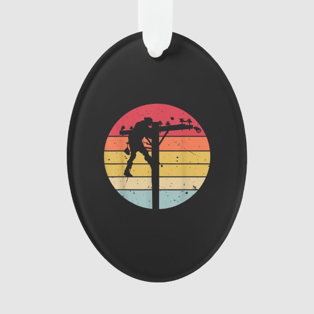 Lineman Electrician Gift Ornament (Front)