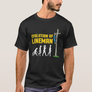 Lineman Evolution  Electric Cable Lineman T-Shirt
