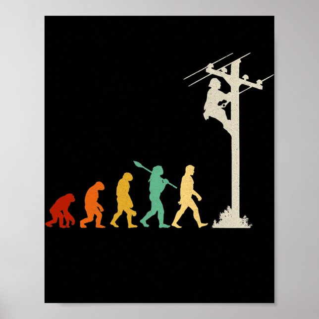 lineman evolution electrician lineman  poster (Front)