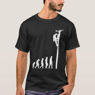 Lineman Evolution Funny Electric Cable Man Electri T-Shirt