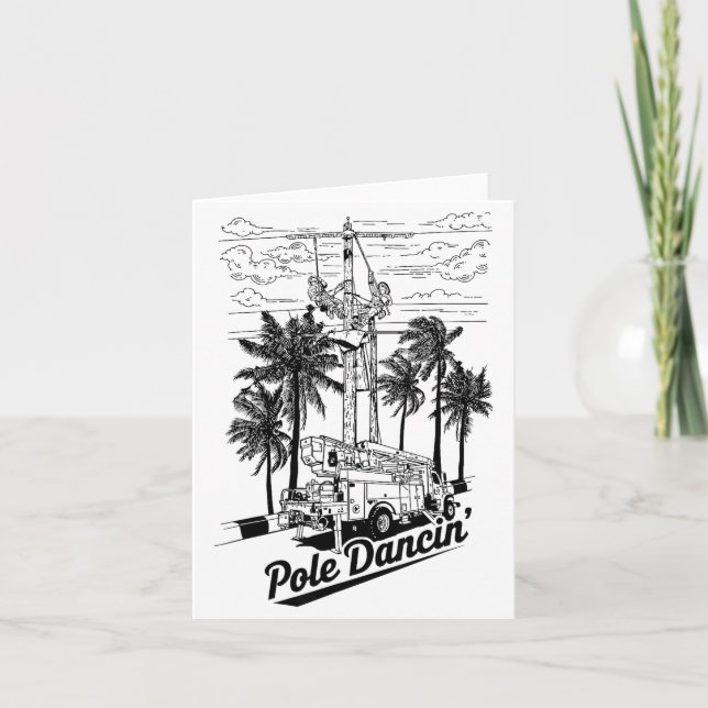 Lineman Le Dancin' Electrician Gift For Men Husban Card (Front)