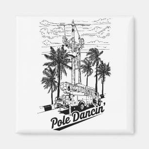 Lineman Le Dancin' Electrician Gift For Men Husban Magnet