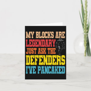 Lineman Legendary Pancake Blocks Funny Football Pl Card