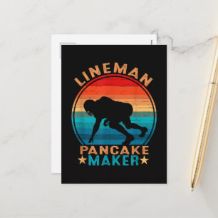 Lineman Pancake Maker - American Football Holiday Postcard