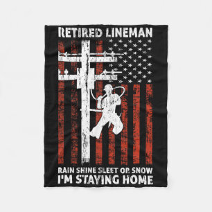 Lineman Retirement 4th Of July Funny Novelty Man W Fleece Blanket
