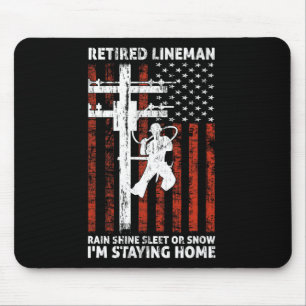 Lineman Retirement 4th Of July Funny Novelty Man W Mouse Pad