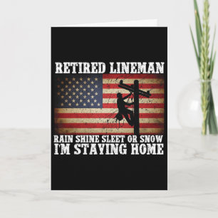 Lineman Retirement 4th Of July Funny Retired Linem Card