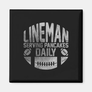 Lineman Serving Pancakes Daily Funny Football Line Magnet