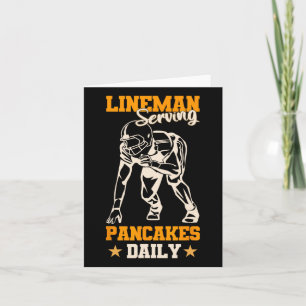 Lineman Serving Pancakes Daily Funny Football Play Card