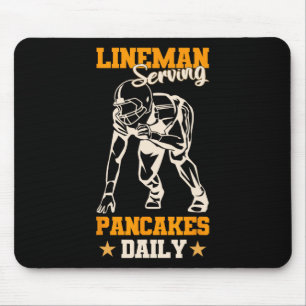 Lineman Serving Pancakes Daily Funny Football Play Mouse Pad