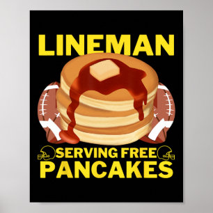 Lineman Serving Pancakes Football Lineman Poster