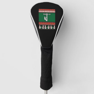 Lineman Ugly Christmas Sweater Golf Head Cover
