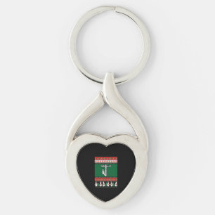 Lineman Ugly Christmas Sweater Key Ring
